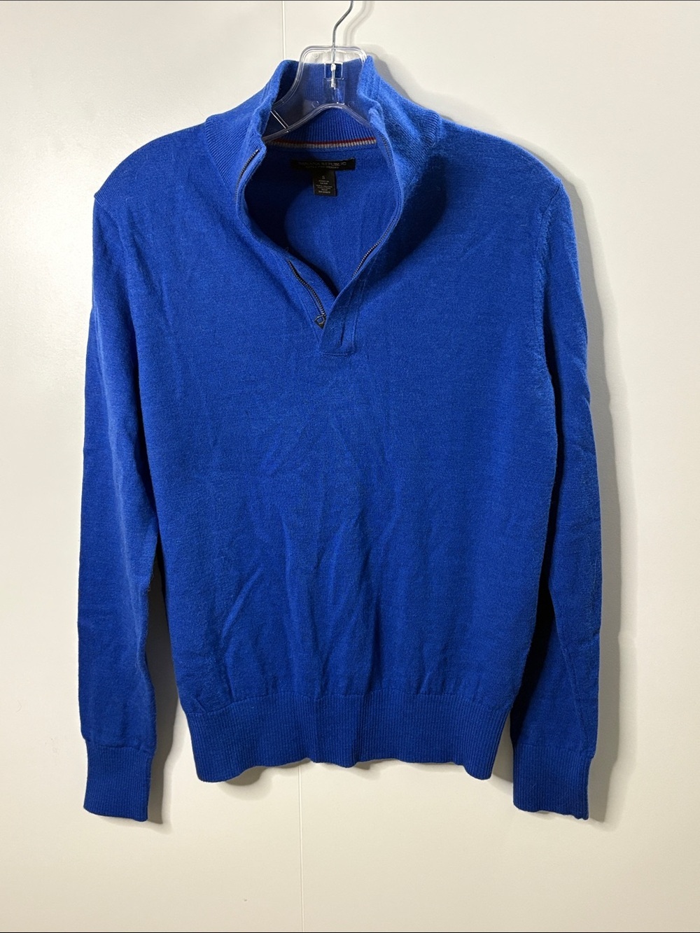 Banana Republic Men’s Zip-Neck Sweater in Royal Blue S